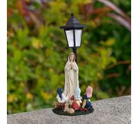 Statua della Vergine in preghiera, ornamento con luci solari, lampada da