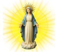 Statua della Vergine Maria, figura sacra, simbolo della pace, scultura decorativa da scrivania, arte in resina, statua decorativa per scrivania, comodino, libreria, vetrina, sala meditazione, tavolo,