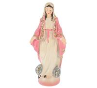Statua Della Vergine Maria in Resina Rosa - Decorazione Religiosa Per Casa O Ufficio Statuetta Della Beata Vergine Per Decorazioni Da Tavolo E