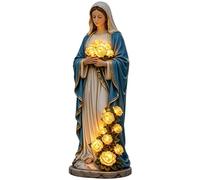 Statua Della Vergine Maria Luce Solare Da Esterno Statuina Solare Luminosa | Statua Della Madonna Da Esterno Per Giardino Cortile Prato Terrazza Portico Deck Interno Mensola Davanzale Festività