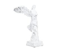 Statua della Vittoria Alata di Samotracia, Scultura della, Scultura della Dea Greca della Vittoria in Resina con Tappetino Antiscivolo per L'Home Office Living Room(BS1055-M-bianca)