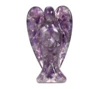 Statua dell'Angelo Custode in Ametista Naturale da 38 mm - Figura di Angelo in Cristallo di Ametista, Tasca Custode Reiki, Statuetta di Angelo di Ametista, Ornamento con Angelo in Cristallo