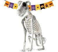Statua dello scheletro del cucciolo - Figurina di cane teschio di Halloween, d'arte realistica in osso, ornamento spettrale per arredamento, fornitura | Ideale per la casa stregata, per feste, e