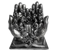 Statua dell'Ultima Cena, scultura religiosa in resina dell'Ultima Cena, cristianesimo Gesù e i dodici discepoli in miniatura, collezione di statue in argento, 14 x 8,5 x 16 cm