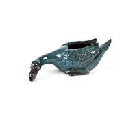 Statua di Anatra for Acque da Giardino, Figurini di Animali Esterni, Sputacchiere for Laghetti, Decorazioni D'arte in Resina Intagliata for Piscina, Tavolo, Casa, Patio(Green,35x15x13cm/14x6x5in)