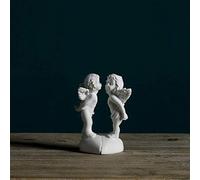 Statua di angelo cherubino - 9 x 11 cm, statuetta di Cupido alato, per interni ed esterni, scultura commemorativa, ornamento per arti religiose e artigianato, elegante accento per la casa