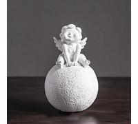 Statua di angelo cherubino - 9 x 11 cm, statuetta di Cupido alato, per interni ed esterni, scultura commemorativa decorativa, affascinante ornamento per arti e mestieri