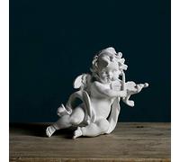 Statua di angelo cherubino - 9 x 11 cm, statuetta di Cupido per interni ed esterni, decorazione da giardino, scultura a forma di angelo alato, elegante ornamento commemorativo, regalo per arti