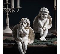 Statua di angelo cherubino - Statuetta di Cupido per interni ed esterni, decorazione da giardino, arte commemorativa, 9 x 11 cm, bella scultura di angelo alato, perfetta decorazione per arti e