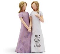 Statua di Angelo Custode in Resina Dipinta a Mano, Statuetta di Amicizia Sorelle 'You Are the Sister I Got to Choose', Regalo Commemorativo per Donne, Decorazione per Casa, Ornamento Angelico (Viola)