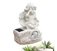 Statua di angelo da giardino, con a LED, resistente alle intemperie, statuetta da collezione per cortile, patio, portico, sentiero, prato, paesaggio, cimitero, donne, mamma, compleanno, vacanze