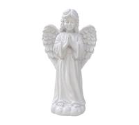 Statua di angelo interno, 17 cm, statuetta commemorativa realistica in | Statue da esterno con ali d'angelo bianche, per casa, camera da letto, balcone, ufficio, tavolo, scaffale, giardino, cortile