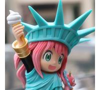 Statua di Anya Forger da 20 cm di Spy X Family, Action Figure Anime della Statua della Libertà, Modello da Collezione per Decorazione Scrivania, Regalo per i Fan
