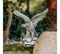 Statua di aquila in pietra fusa, aquila reale, H. 32 cm, L. 35 cm, 4 kg, anti...