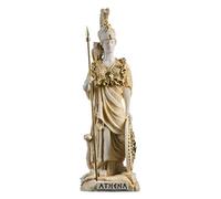 Statua di Atena con gufo Medusa, dea greca, in alabastro, oro, 26,9 cm