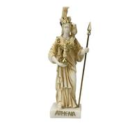 Statua di Atena Minerva, piccola dea greca romana in alabastro, 16 cm, colore patina