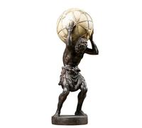 Statua di Atlante Bronzato Figura di Atlante Antico per Ufficio