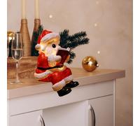 Statua di Babbo Natale illuminata, statuetta di libro da lettura, statuetta in