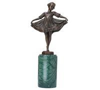 Statua di Ballerina in Bronzo, Scultura di Ballerina da 30 cm, Fusione in Bronzo e Base in Marmo Naturale, Statua Moderna di Ballerina, Decorazione per la casa