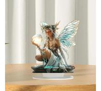 Statua di bella ragazza piatta con decorazione fata elfo 2D per studio in