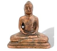 Statua di Buddha 35cm finitura rame alluminio scultura stile antico