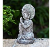 Statua di Buddha da collezione con luce solare per il giardino con portico