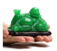 Statua di Buddha felice - Statuetta di Buddha seduto che ride Feng Shui per la ricchezza e buona fortuna per la decorazione di casa e ufficio, regalo ispiratore religioso felice