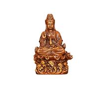 Statua di Buddha Feng Shui Quan Yin - Scultura di loto seduto per la decorazione domestica, attira ricchezza e prosperità, statuetta Kuan Yin da collezione, regalo spirituale