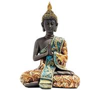 Statua di Buddha grande Buddha scultura in resina verde fatta a mano buddismo indù Fengshui figurina meditazione decorazione per la casa, 16 cm