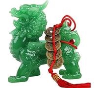 Statua di Buddha Idolo Pi Xiu Statua Resina Naturale Come Giada Pixiu Pi Yao Sculture Feng Shui Jucai Piqiu Ricchezza Statua di Porcellana per Dissipare Gli Spiriti Maligni Home Office, Males