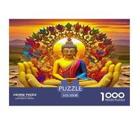 Statua di Buddha Impossibile Difficile Sfida Puzzle da 1000 Pezzi - Buddha Palmi Aperti Cosmico Divino Carta Riciclata per Decorazione da Parete per la Casa 52x38cm/1000 pezzi