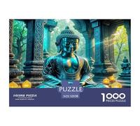 Statua di Buddha in cartone riciclato al 100%, statua di Buddha nel tempio con lanterne, puzzle da 1000 pezzi per adulti, giochi educativi classici unici, 52x38 cm/1000 pezzi