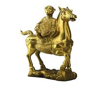 Statua di Buddha in Ottone, Cavallo E Scimmia, Decorazione Artigianale per La Casa, Regalo di Inaugurazione della Casa, Statue Feng Shui, Statua di Ricchezza E Prosperità, Altezza 8,2/11,6 Pollici, D