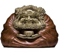 Statua di Buddha in rame, statuetta decorativa da scrivania, ornamento per casa, soggiorno, decorazione zen, 18,5 x 25,5 x 17,5 cm