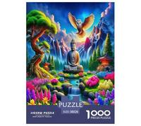 Statua di Buddha Jigsaw Puzzle Impossibili 1000 Pezzi Cultura Zen Decorazione Per La Casa. Rilassamento E Intelligence Per Adulti E Ragazzi Da 14 Anni 38x26cm/1000pcs