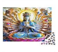 Statua di Buddha Jigsaw Puzzle Impossible 1000Pcs Guanyin delle mille mani Decorazione Per La Casa. Giochi Rilassamento E Intelligence Per Adulti E Bambini Da 12 Anni 1000pcs (75x50cm)