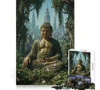 Statua di Buddha nella giungla urbana Puzzle da 1000 pezzi per adolescenti Pensiero strategico Facile Relax Incastro preciso Regalo festivo (38x52cm)