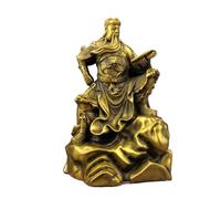 Statua Di Buddha Per Interni Antico Guan Gong in ottone che legge il dio della ricchezza, statua del Buddha che legge, ornamenti, scultura Feng Shui Statua Di Buddha In Meditazione Statuetta Scultor