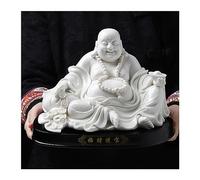 Statua Di Buddha Per Interni Porcellana bianca Pancia grande che ride Buddha Maitreya Buddha Ornamento Statua di Buddha fortunato in ceramica Ornamento for la casa in porcellana Statua Di Buddha In Me