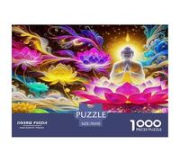 Statua di Buddha Puzzle 1000 Pezzi Rompicapo Per Adulti E Bambini Fiore di Loto Giochi Intelligente Famiglia Riduzione Stress Perfetto Regalo Per Amore E Amico 70x50cm/1000pcs