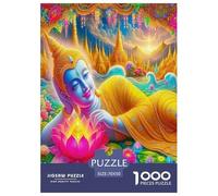Statua di Buddha Puzzle 1000 Pezzi Rompicapo Per Adulti E Bambini Fiore di Loto Impossibile Alta Qualità Creativo Colorato Giocattolo Regalo Giochi Giocattolo 70x50cm/1000pcs
