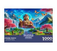 Statua di Buddha Puzzle 1000 Pezzi Rompicapo Per Adulti E Bambini Fiore di Loto Intelligente Famiglia Riduzione Stress Multicolore Perfetto Impossibile 38x26cm/1000pcs
