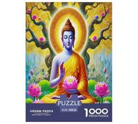 Statua di Buddha Puzzle Impossibili 1000 Pezzi Cultura Zen Decorazione Per La Casa. Rilassamento E Intelligence Per Adulti E Ragazzi Da 14 Anni 38x26cm/1000pcs