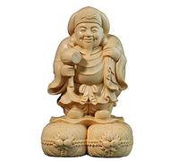 Statua di Buddha, Scultura di Un Personaggio, Statua del Dio della ricchezza, Intaglio del Legno, Decorazione per la casa, Statua da Tavolo