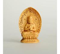 Statua di Buddha Seduto da 7 cm, Scultura in Legno Antico, statuina di Buddha, benedizione Fatta a Mano, Scultura Zen, la Nascita di Una Piccola Statua per Feng Shui, buona Fortuna e ricchezza