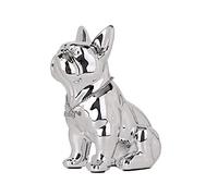 Statua Di Bulldog Inglese in Resina Scultura Bulldog Francese Decorazione Per La Casa Moderna Figurine Da Collezione Art Dog Statua Bulldog Figurine in Resina Artigianato (Placcato argento, 23 cm)