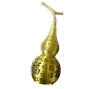Statua di buona fortuna con zucca in ottone con carattere cinese Fu per la