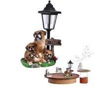 Statua di cane con luce solare, statua da giardino per cane con luce - Figurina d'arte da giardino con luce solare - Decorazione animale, figurina da collezione per patio esterno
