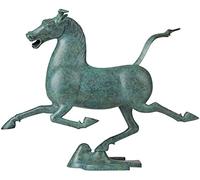 Statua di cavallo in eccesso in rame, decorazione da scrivania, ornamento per la casa, soggiorno (colore: 35,5 x 44 x 12,5 cm)