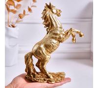 Statua di cavallo saltellante in resina, ornamento per interni, scrivania,
